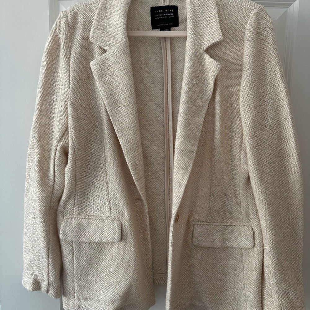Anthropologie Sanctuary Bryce Knit Cream Blazer
